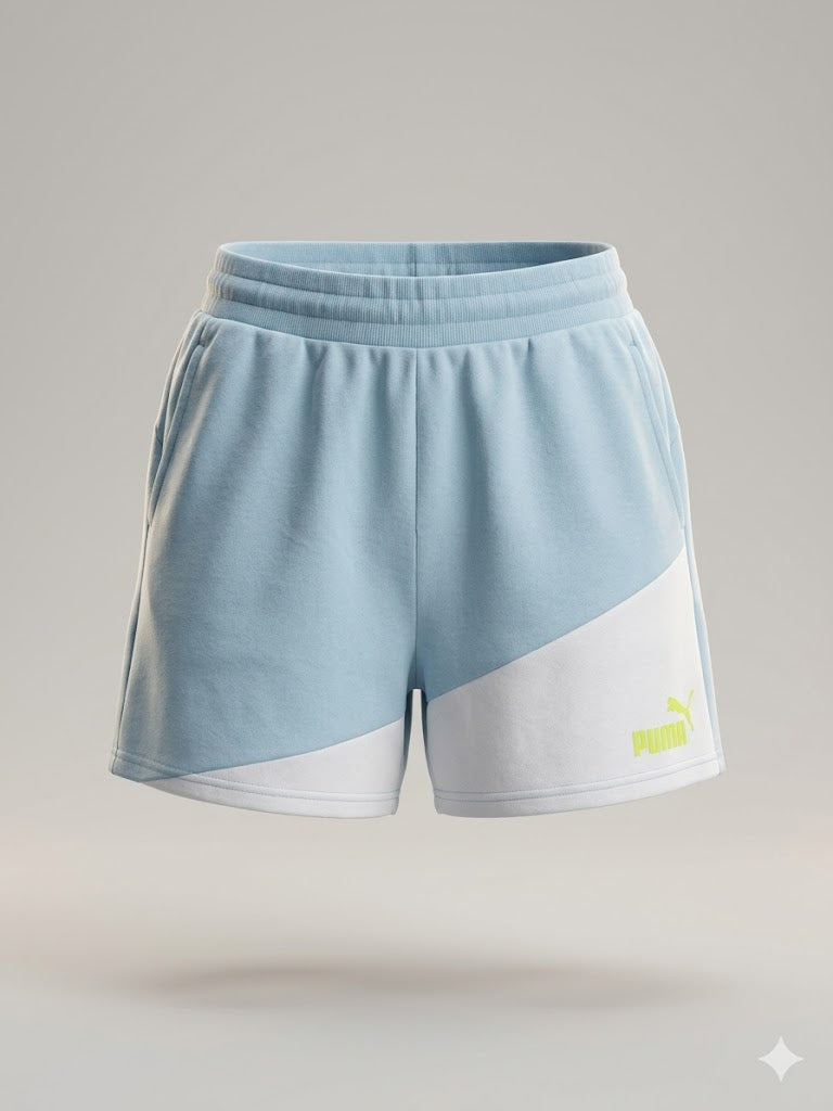 Niebiesko-Białe Szorty Dresowe Puma Damskie M – Color Block AquaMagic Outlet