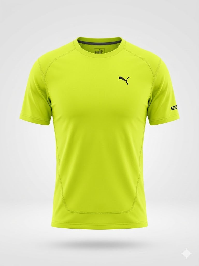 Koszulka Puma Męska Limonkowa Neon – T-shirt Sportowy S AquaMagic Outlet