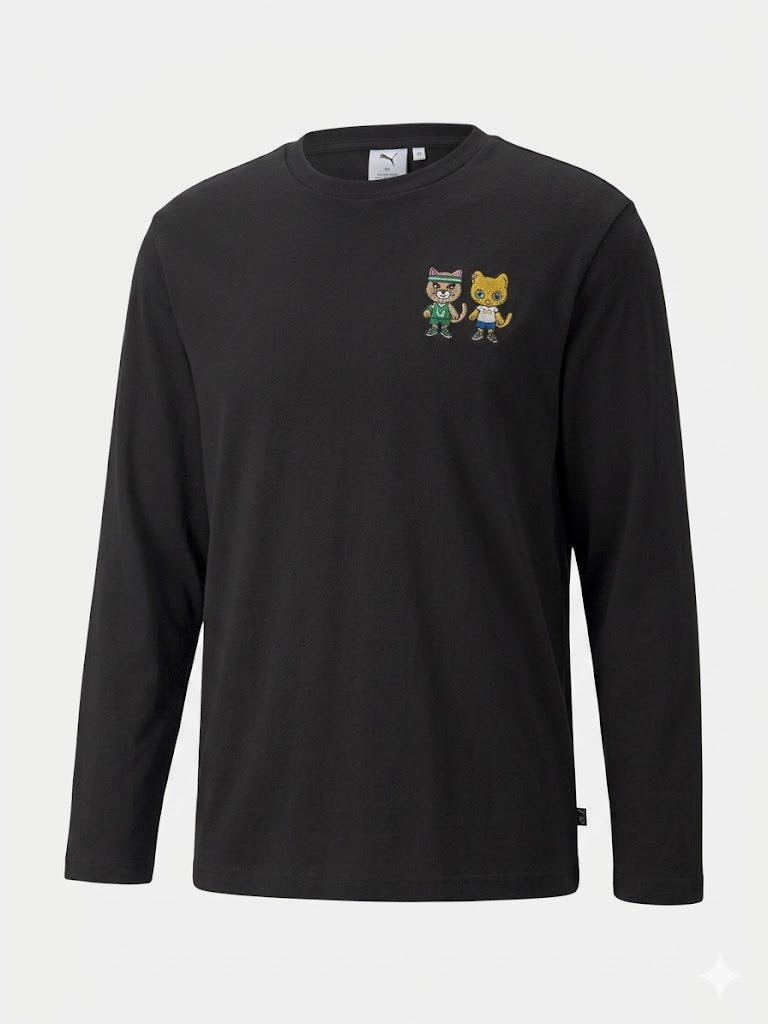 Longsleeve Puma Czarny z Haftem – Męska Koszulka Premium Rozmiar XXL AquaMagic Outlet