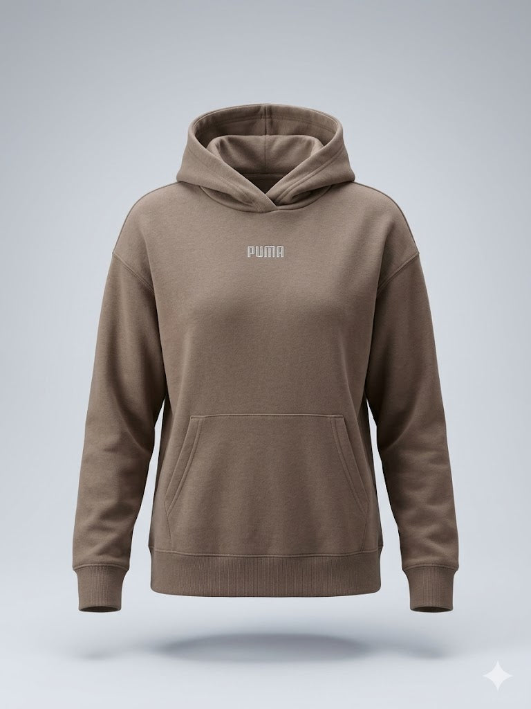 Brązowa Bluza Damska Puma z Kapturem | Rozmiar S | Hoodie AquaMagic Outlet