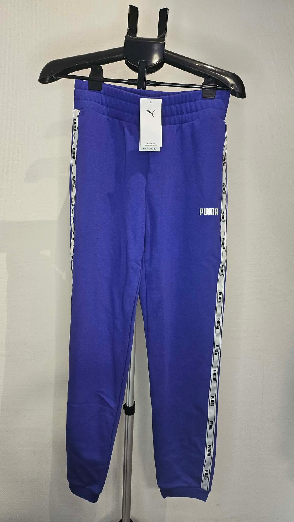 Spodnie Dresowe Puma Niebieskie z Lampasami Damskie Rozmiar S