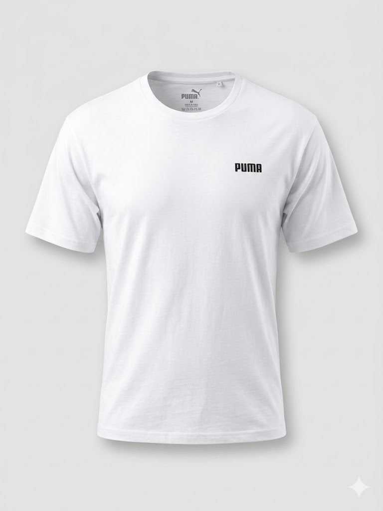 Biały T-shirt Puma – Klasyczna Koszulka Męska z Logo AquaMagic Outlet