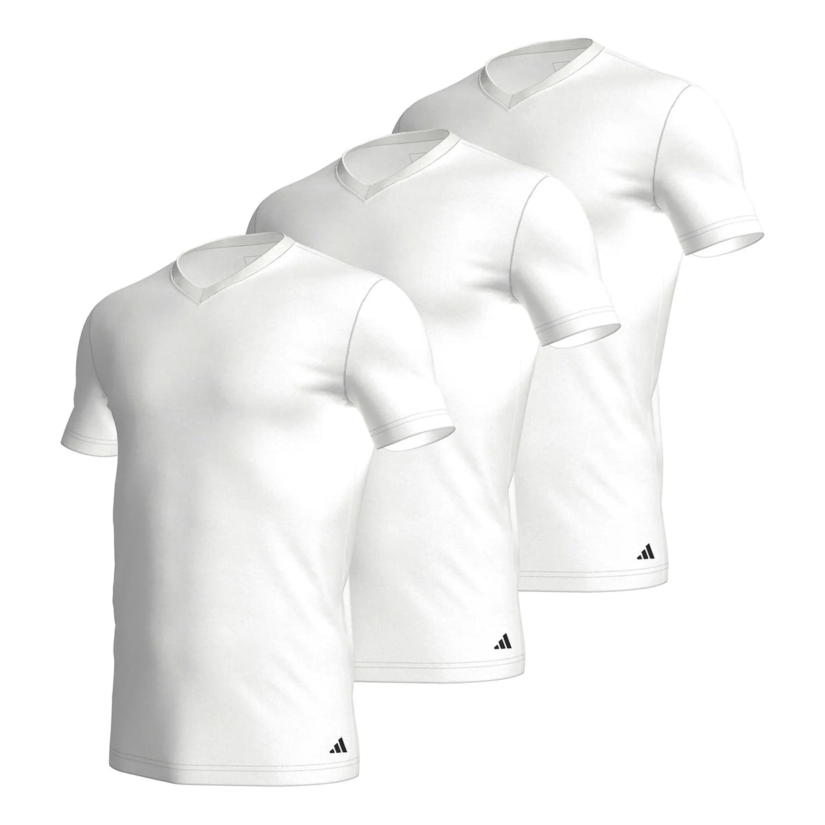 Koszulki Męskie Adidas V-Neck 3-Pak Białe
