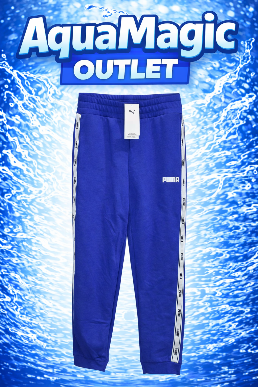 Spodnie Dresowe Puma Niebieskie z Lampasami Damskie Rozmiar S