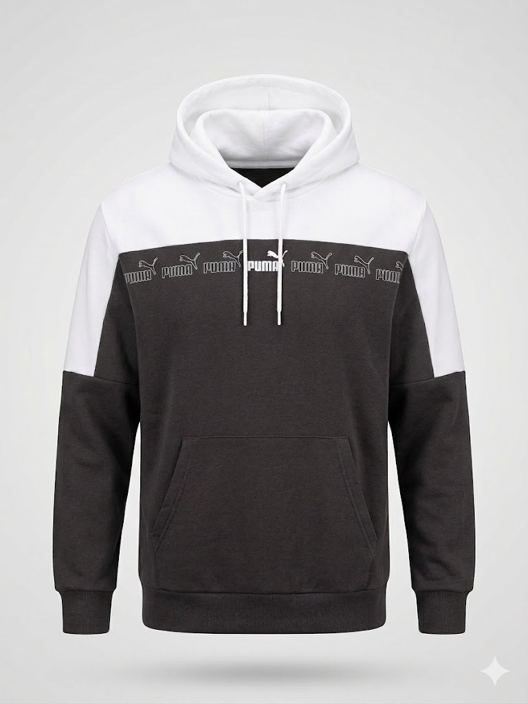 Czarno-biała bluza damska Puma S | Stylowa z kapturem AquaMagic Outlet