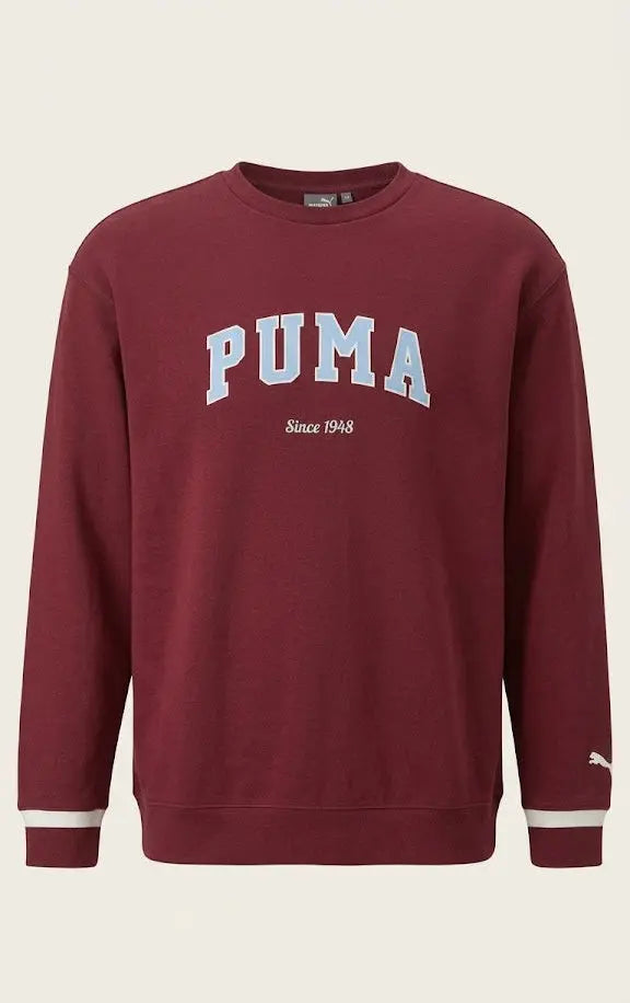 Bordowa Bluza Męska Puma Crewneck – Styl Retro Aquamagic outlet