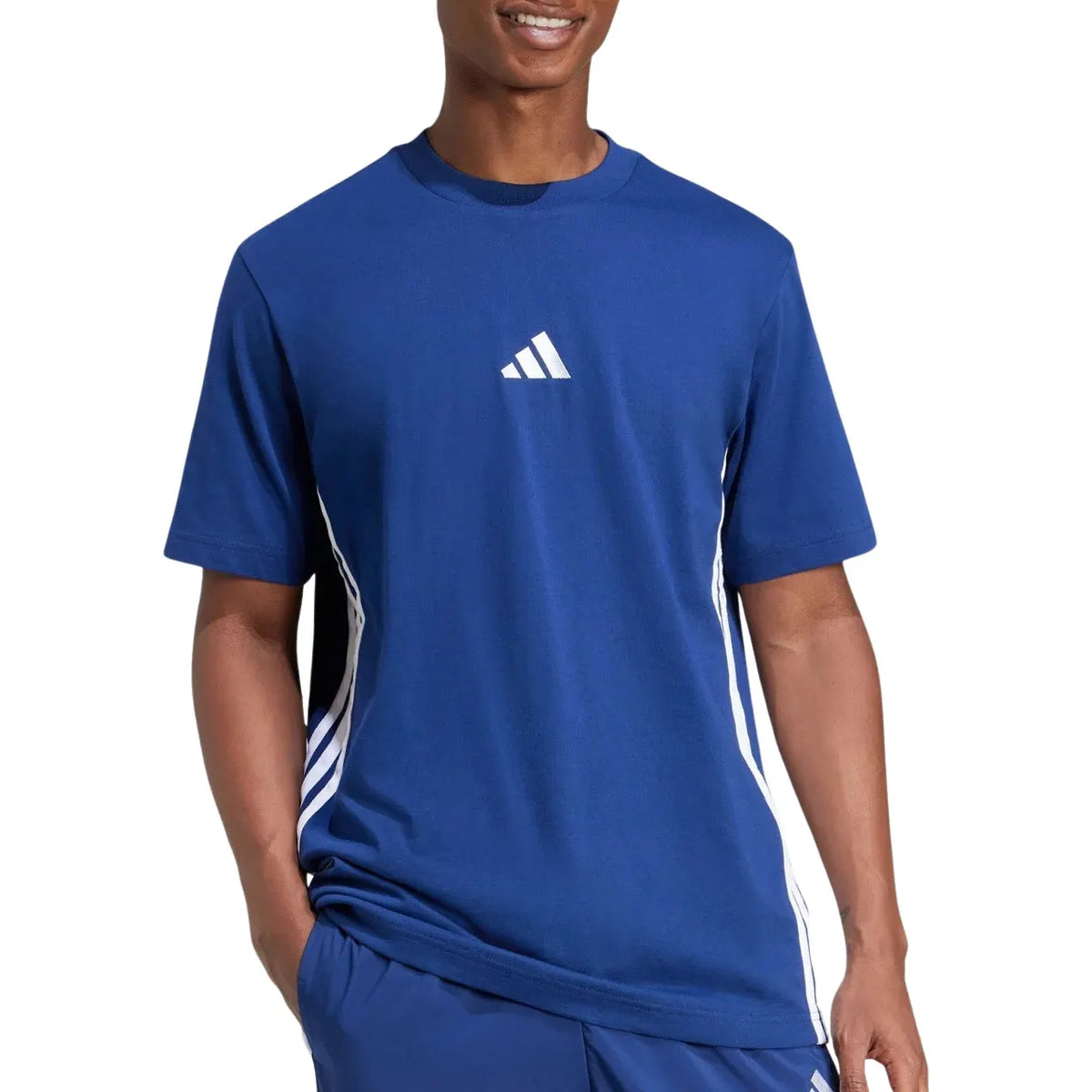 Koszulka Męska Adidas Essentials 3-Stripes Niebieska