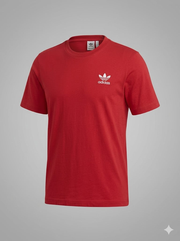 Czerwona Koszulka Męska Adidas z Logo – T-shirt Sportowy AquaMagic Outlet