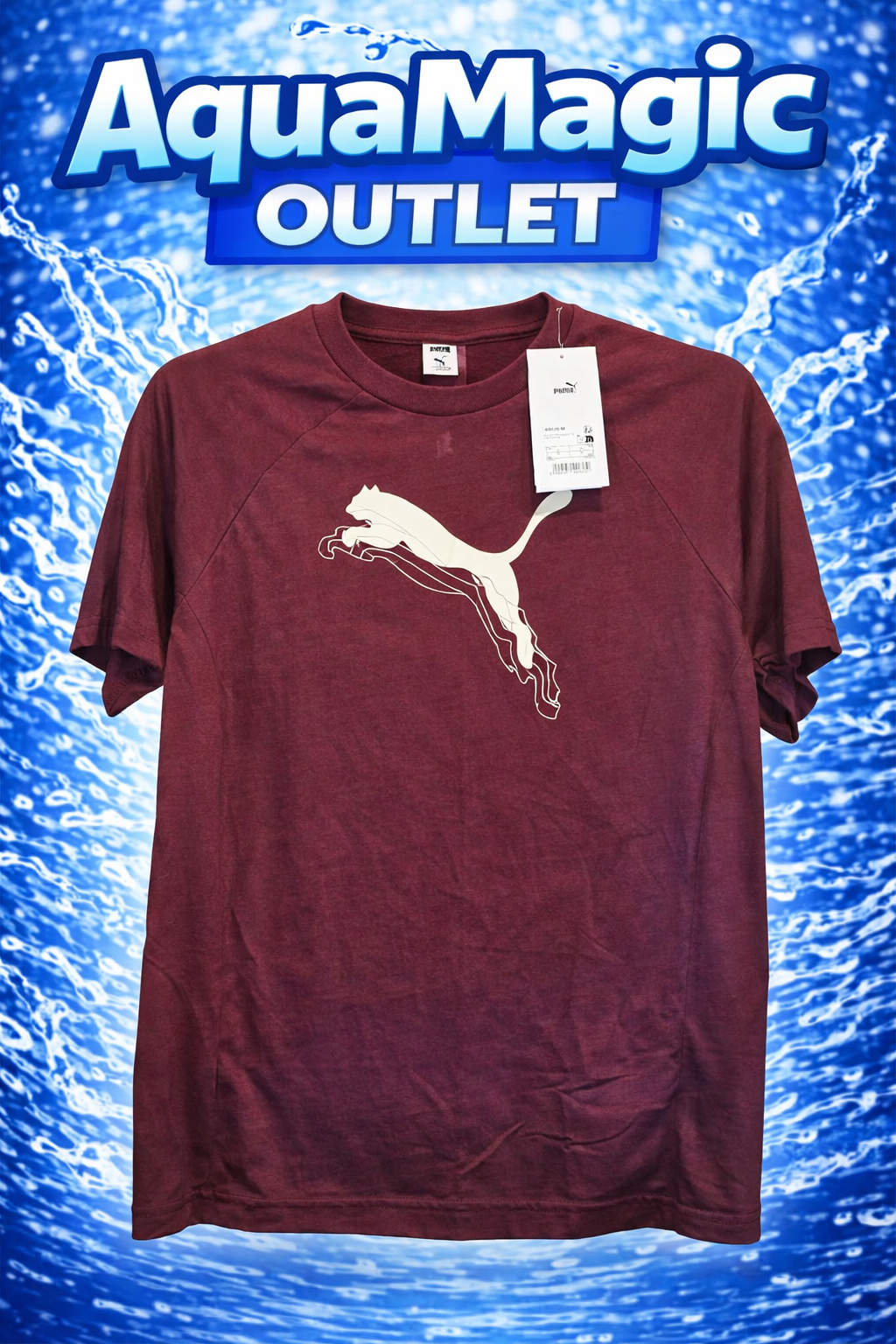 Koszulka Puma bordowa z dużym logo Damska Rozmiar S