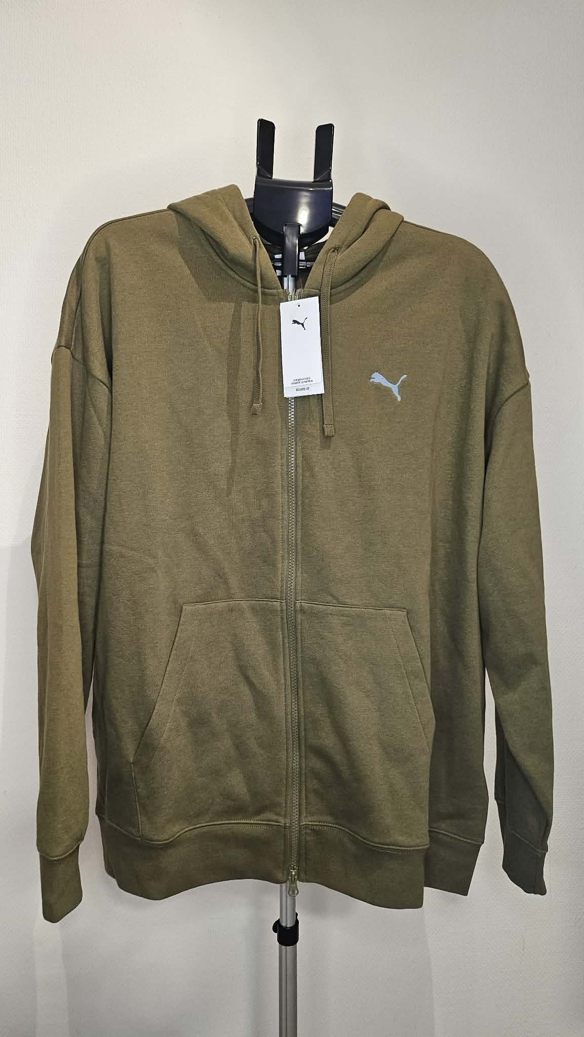 Puma Bluza z Kapturem Zip Zielona Męski XL