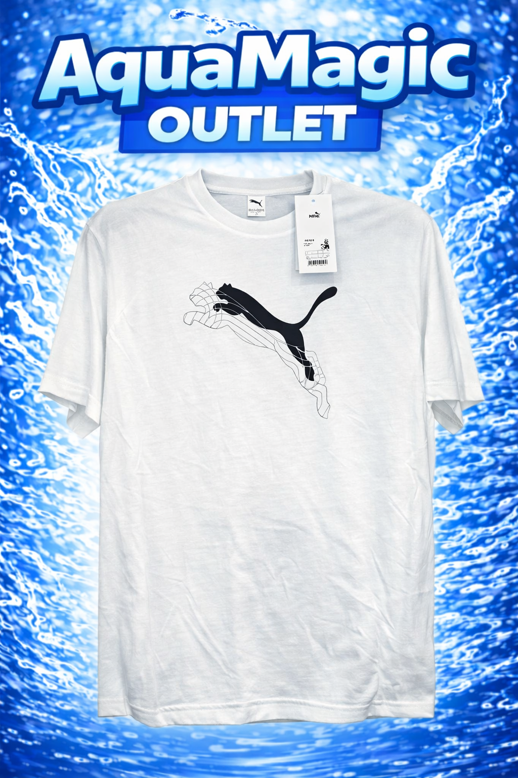 Koszulka Puma biała z dużym logo Damska Rozmiar S