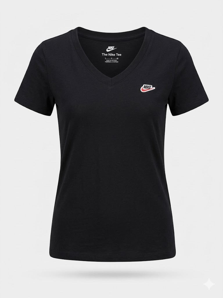 Czarna Koszulka Damska Nike S – Dekolt w Serek AquaMagic Outlet