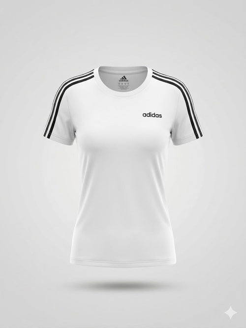 Biała Koszulka Adidas Damska S – 3 Paski AquaMagic Outlet